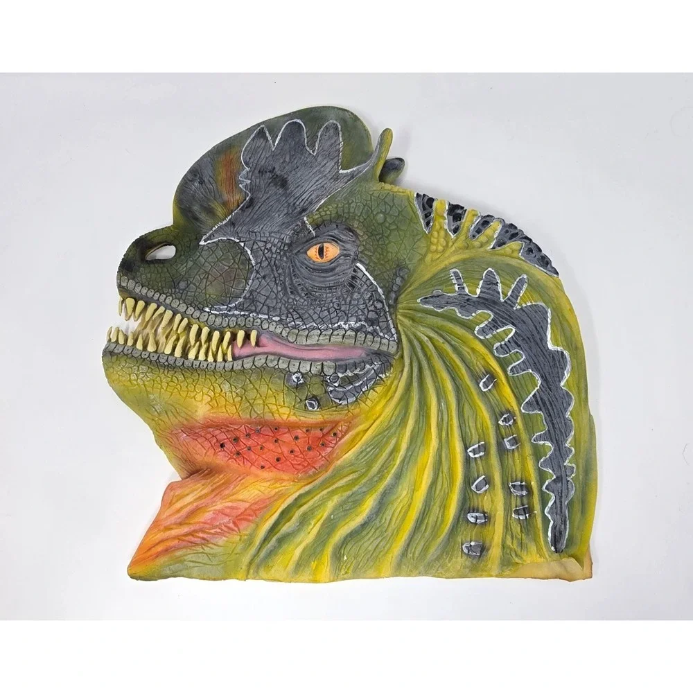 Vintage 1997 Jurassic Park Dilophosaurus Spitter Halloween Dinosaur Latex Mask
